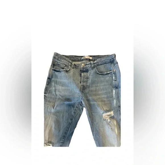 Zara distressed Jeans light‎ wash size 32 EUC - Picture 4 of 12